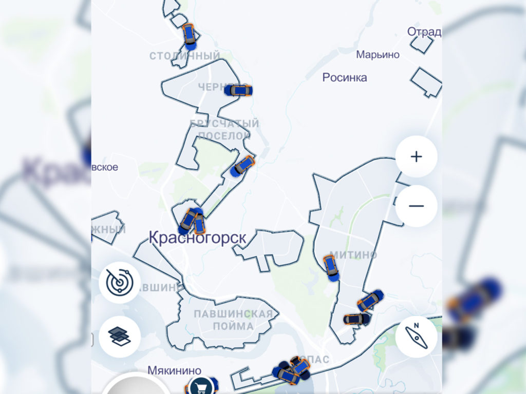 Зона завершения аренды BelkaCar в Красногорске